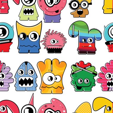 Monsters seamless clipart