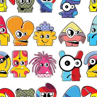 Monsters seamless clipart