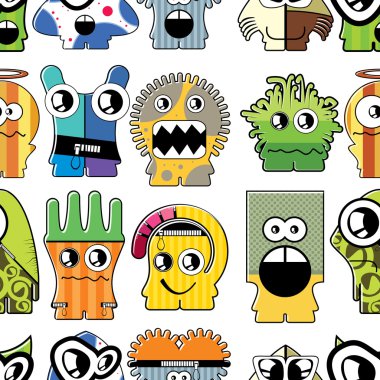 Monsters seamless clipart