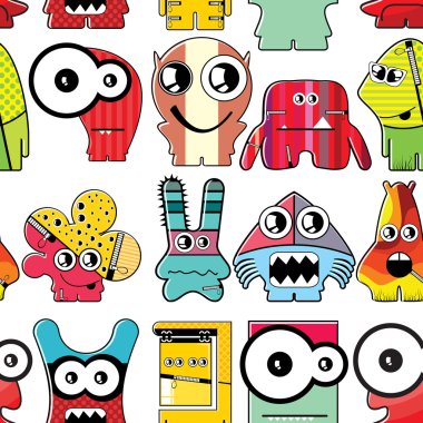 Monsters seamless clipart