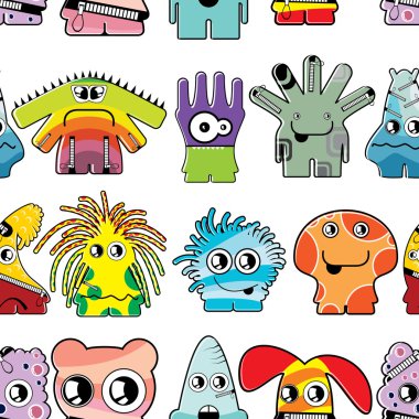 Monsters seamless clipart