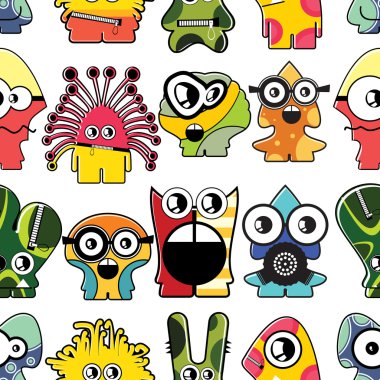 Monsters seamless clipart