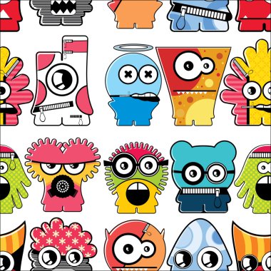 Monsters seamless clipart