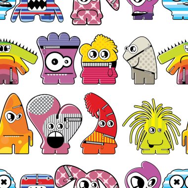 Monsters seamless clipart