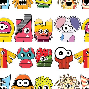 Monsters seamless clipart