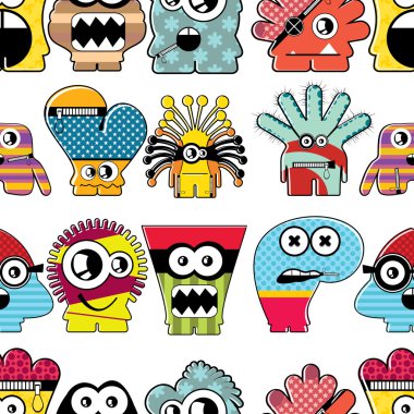 Monsters seamless clipart