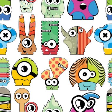 Monsters seamless clipart