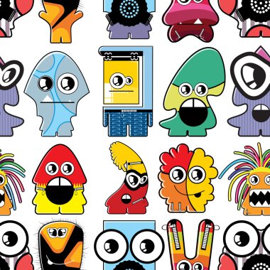 Monsters seamless clipart