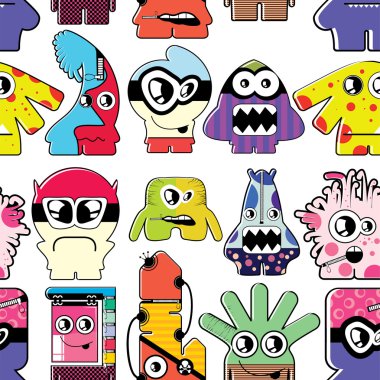 Monsters seamless clipart