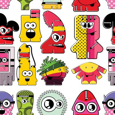 Monsters seamless clipart