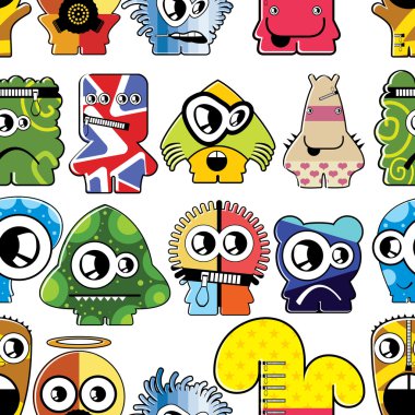 Monsters seamless clipart