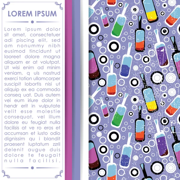 Tarjeta de color con botellas — Archivo Imágenes Vectoriales