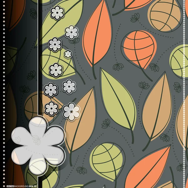 Tarjeta con hojas de colores — Vector de stock