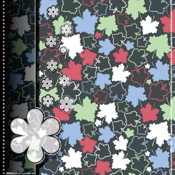 Tarjeta con hojas de colores — Vector de stock