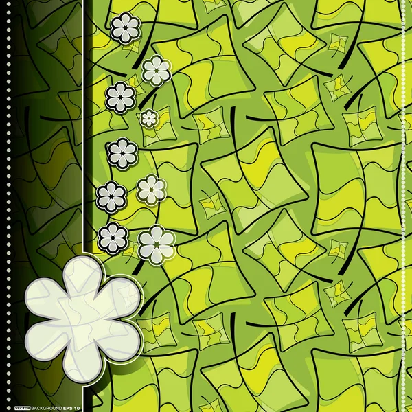 Carte à feuilles vertes — Image vectorielle