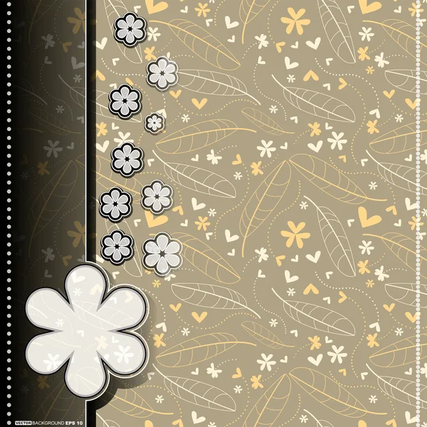 Kleurrijke bladeren en bloemen - naadloze patroon — Stockvector