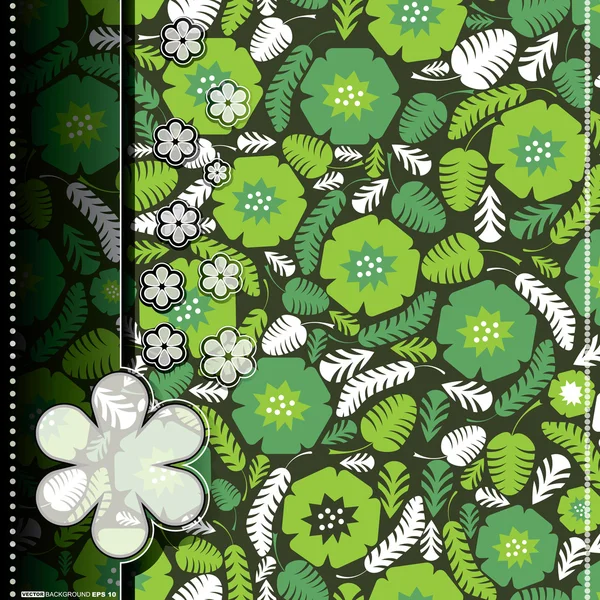 Las hojas coloridas y las flores - el patrón transparente — Archivo Imágenes Vectoriales