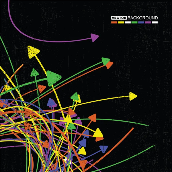 Flechas coloridas abstractas sobre fondo grunge — Archivo Imágenes Vectoriales