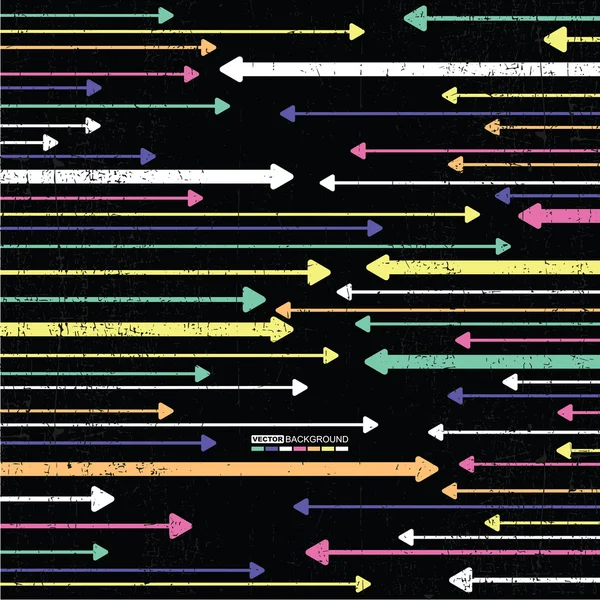 Flèches colorées abstraites sur fond grunge — Image vectorielle