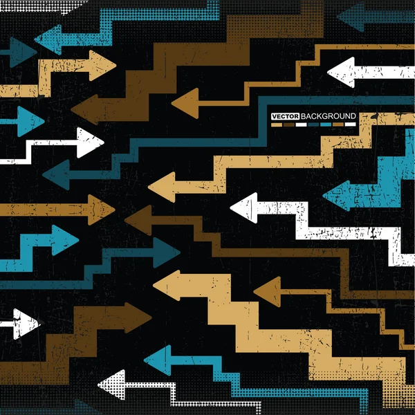 Abstracte kleurrijke pijlen op grunge achtergrond — Stockvector