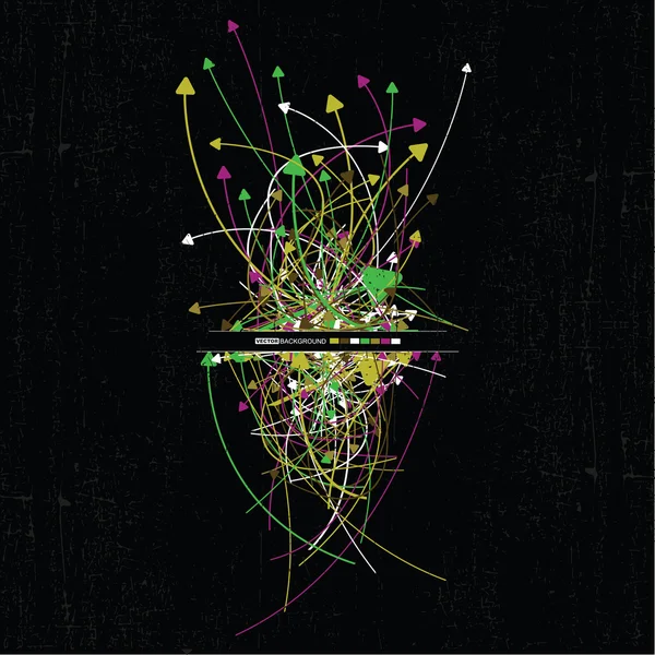 Flèches colorées abstraites sur fond grunge — Image vectorielle