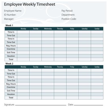 Employee Timesheet Template clipart