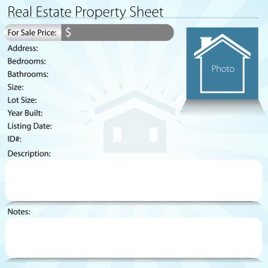 Real Estate Property Sheet clipart