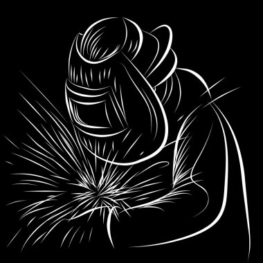 Welder Scratchboard Style clipart