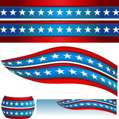 Patriotic USA Flag Banners clipart