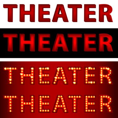Theatrical Lights Theater Text clipart