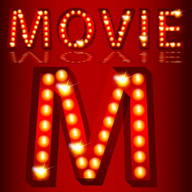 Theatrical Lights MovieText clipart