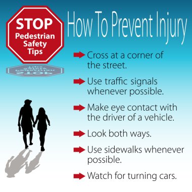 Pedestrian Safety Tips Poster clipart