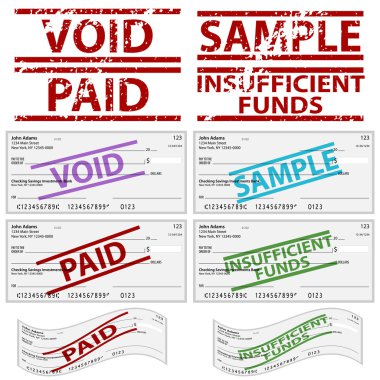 Stamped Personal Checks clipart