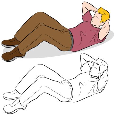 Man Doing Sit-ups clipart