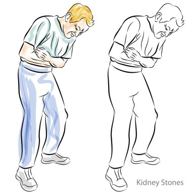 Man Having Stomach Pains clipart