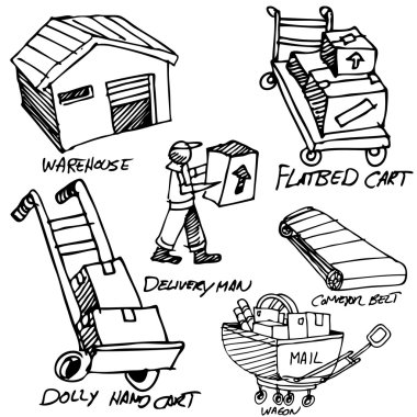 Manufacturing Icon Drawing Set clipart