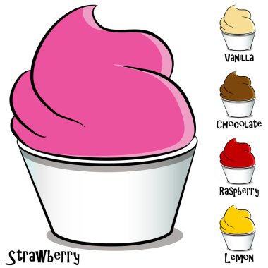 dondurulmuş yoğurt dondurma seti