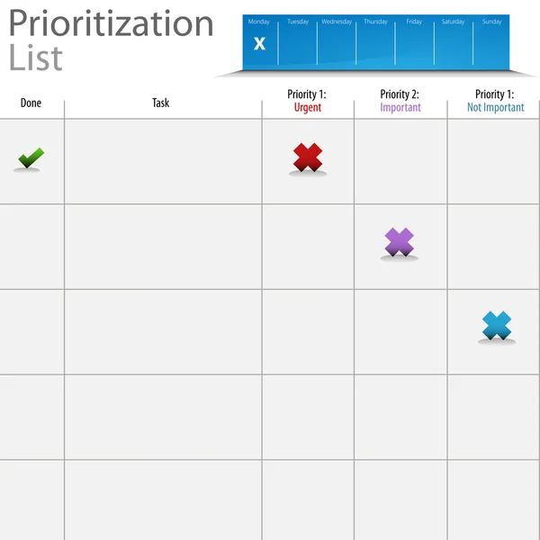Prioritization List Chart — Stock Vector