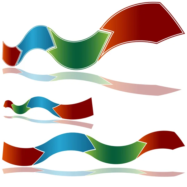 Ruban ondulé Flèche Graphique — Image vectorielle