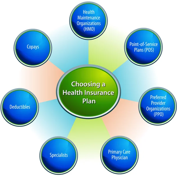 Choosing A Health Insurance Plan Chart — Stock Vector