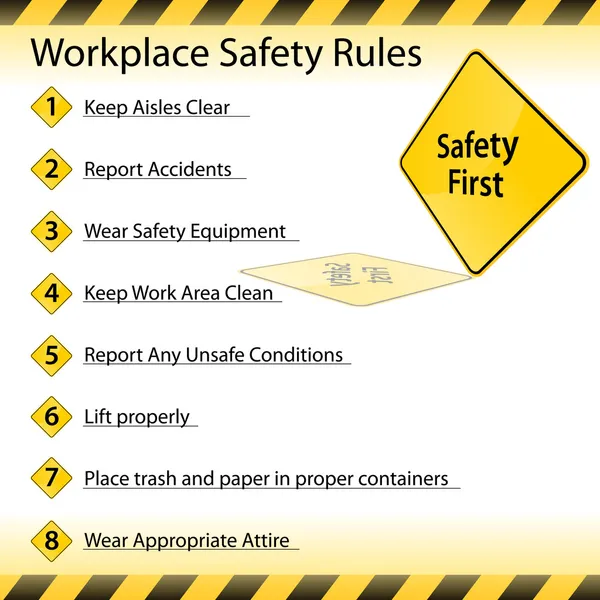 Werkplek veiligheidsvoorschriften — Stockvector