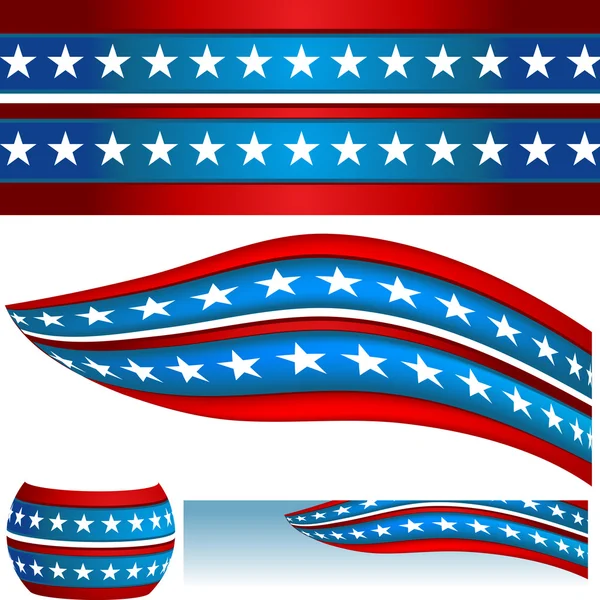 Patriotische US-Flaggen — Stockvektor