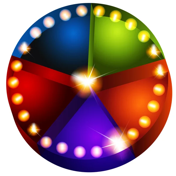 Theatrical Lights Pie Chart — Stock Vector