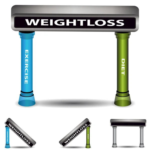 平衡的 weightloss 计划图表 — 图库矢量图片