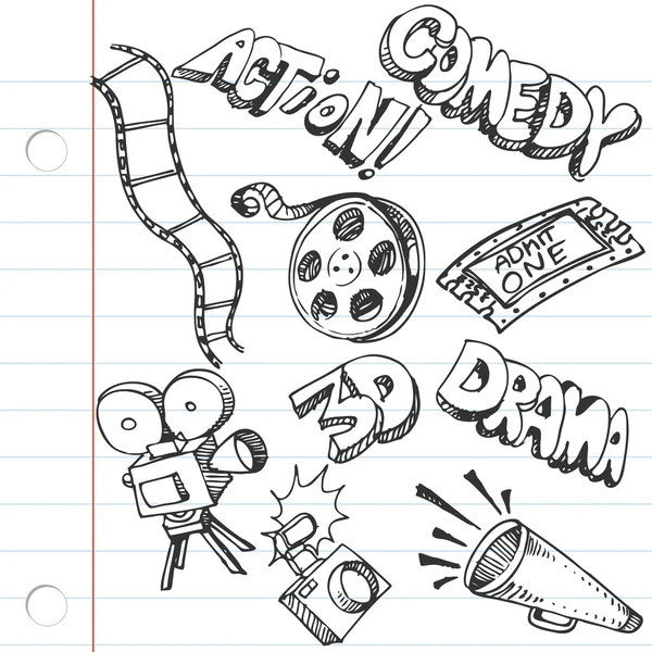 Notebook papier entertainment doodles — Stockvector