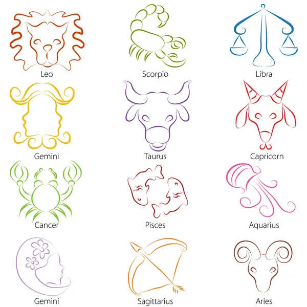 Zodiaque signe ligne art — Image vectorielle