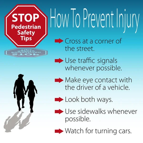 Плакат "Советы по безопасности для пешеходов" — стоковый вектор
