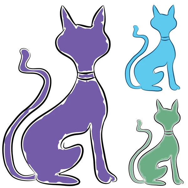 Slinky Katze Profil — Stockvektor