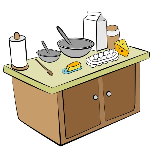 Pişirme araçları ve malzemeleri — Stok Vektör
