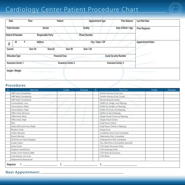 stock vector Cardiology Center Patient Procedure Chart